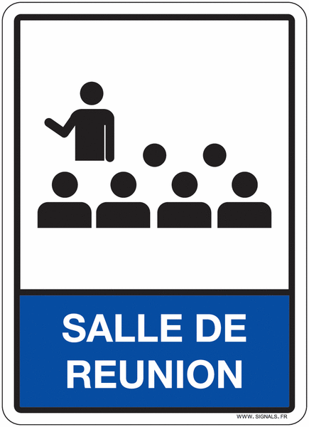 Plaque de porte picto et texte Salle de Réunion