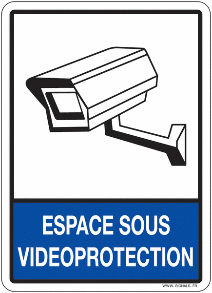 Plaque de porte Espace sous vidéoprotection