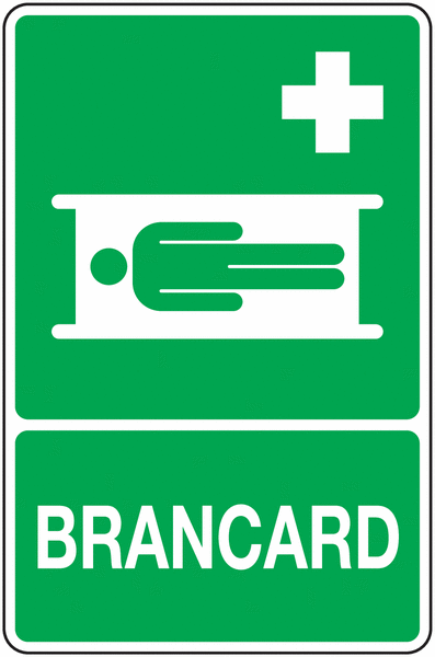 Panneau PVC Brancard texte et picto