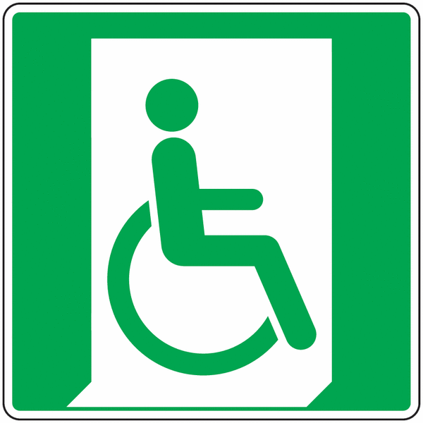 Panneaux sortie secours pour personne handicapé droite