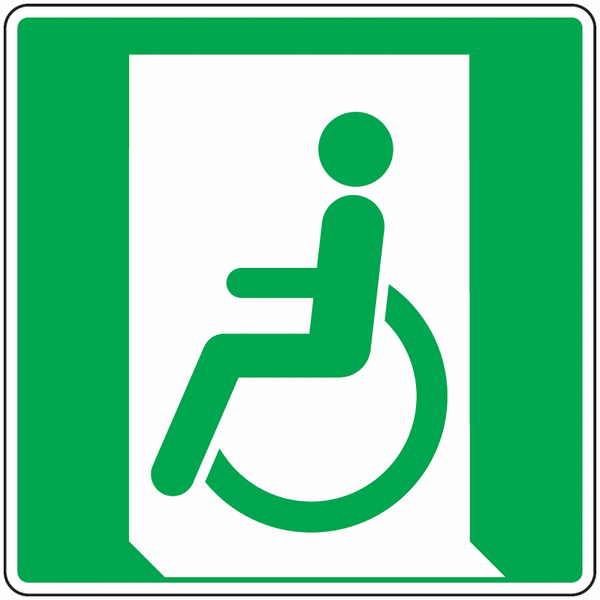 Panneaux sortie secours pour personne handicapé gauche