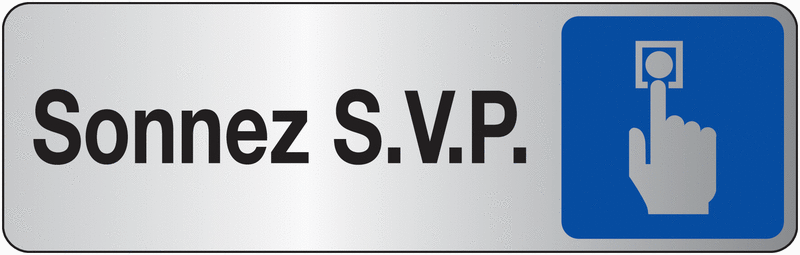 Plaque rectangulaire couleur Sonnez SVP