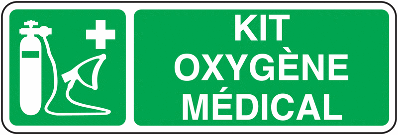 Panneaux kit oxygène médical avec picto et texte
