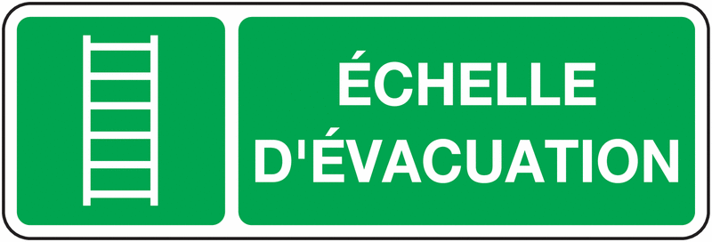 Panneaux Echelle d'évacuation avec picto et texte