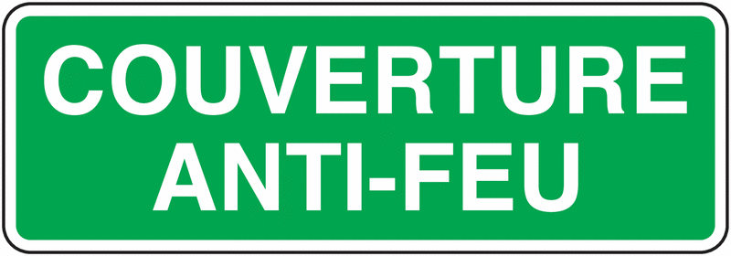 Panneau symbole Couverture anti-feu Vert
