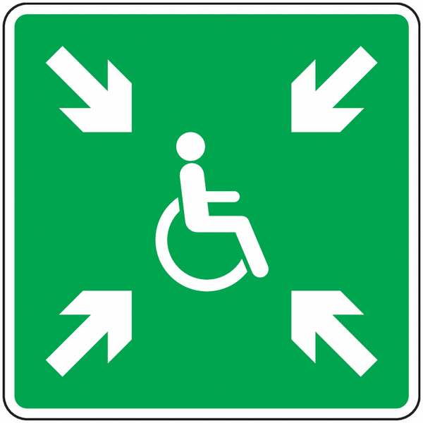 Panneau PVC Point de rassemblement Handicapés