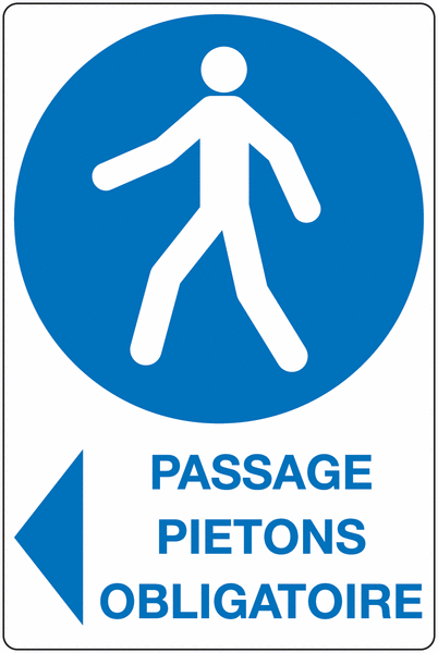 Panneau en PVC Passage piéton Gauche
