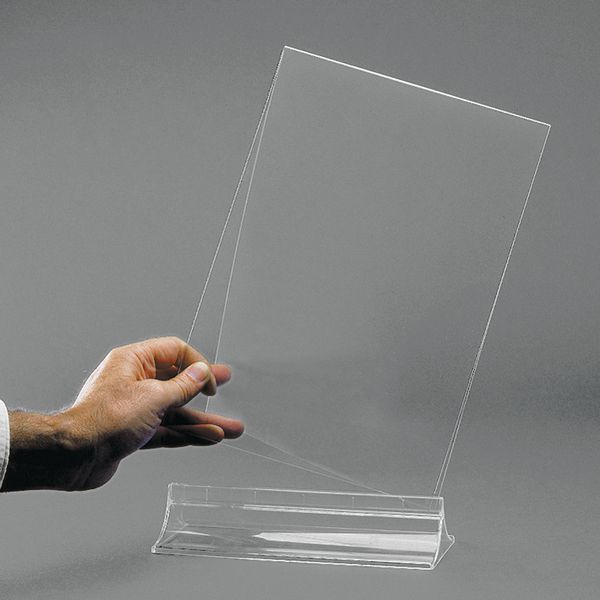 Porte visuel de table transparent recto/verso
