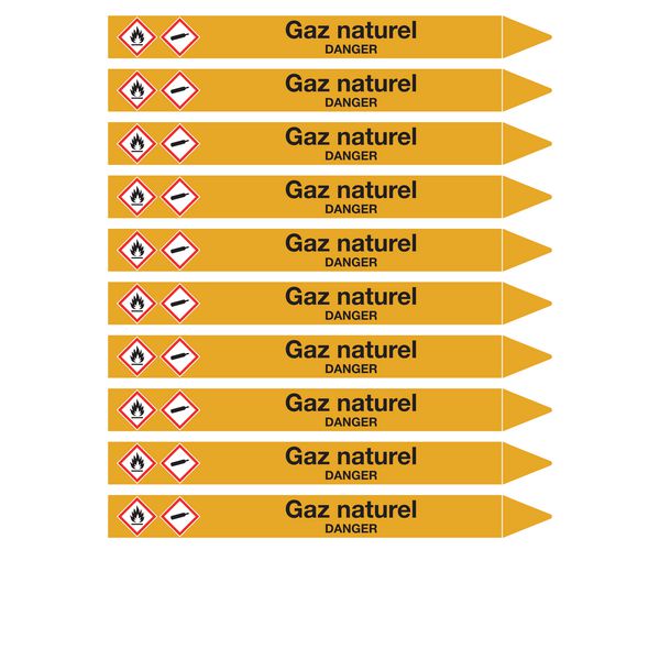 Marqueurs de tuyauterie CLP Signals Gaz