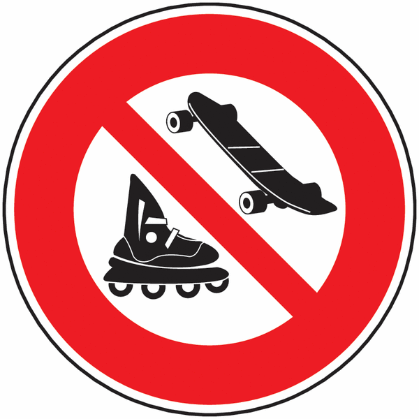 Panneau PVC Skates et rollers interdits