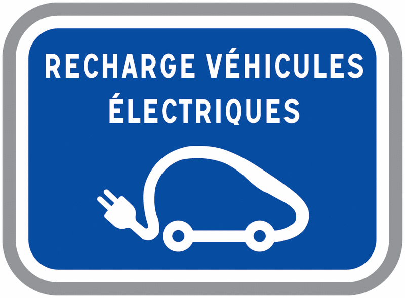 Panneau Alu recharge véhicule électrique picto texte paysage
