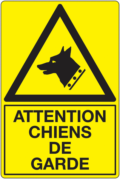 Panneau PVC Attention chiens de garde