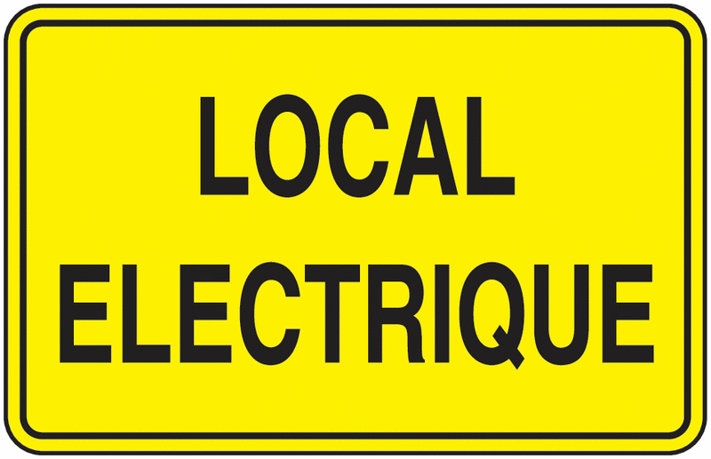 Panneau en PVC avec texte Local électrique
