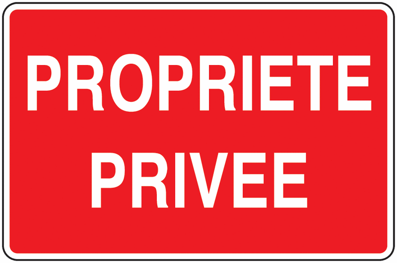 Panneau PVC avec texte Propriété privée