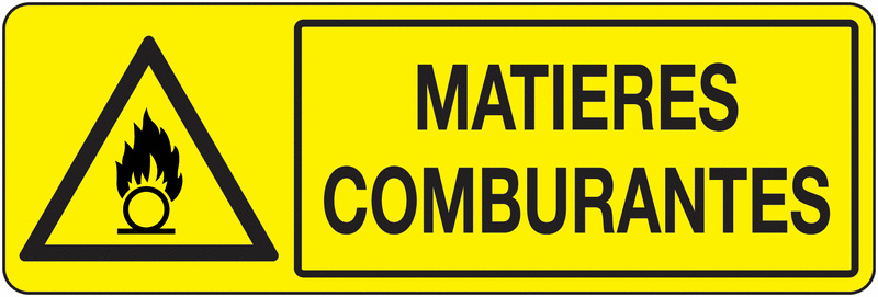 Panneau danger Matières comburantes Logo et texte