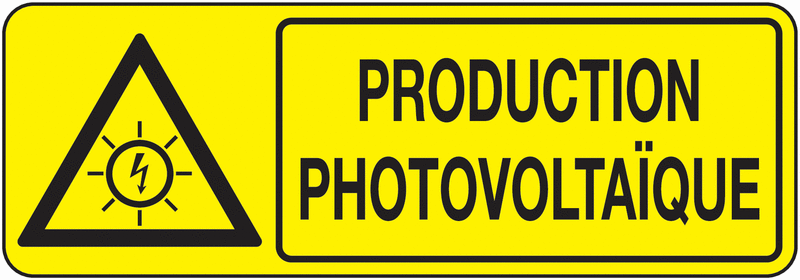 Panneau Production photovoltaïque Picto et texte