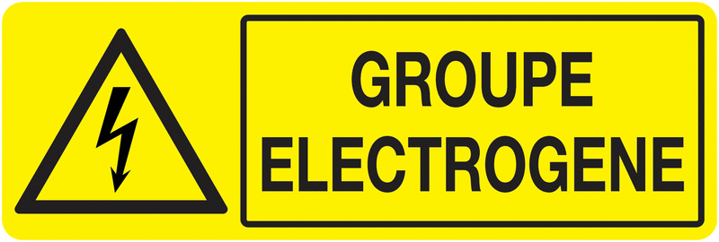 Panneau picto et texte Groupe électrogène