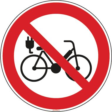 Panneau vélo électrique interdit
