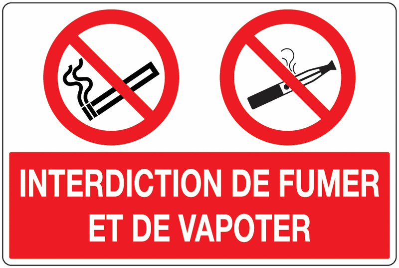 Panneau PVC Interdit de fumer et vapoter