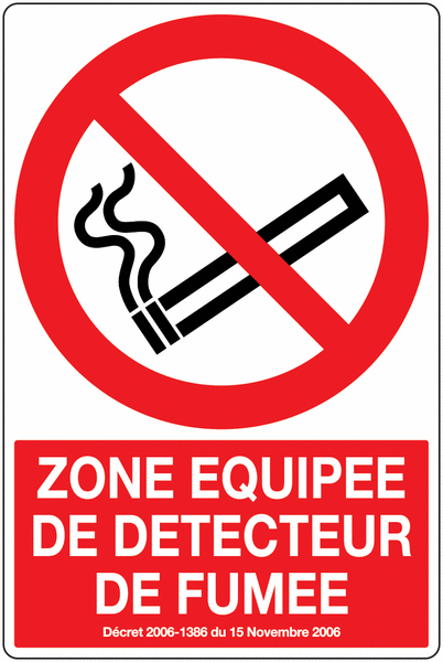 Panneau PVC Zone équipée de detecteur de fumée