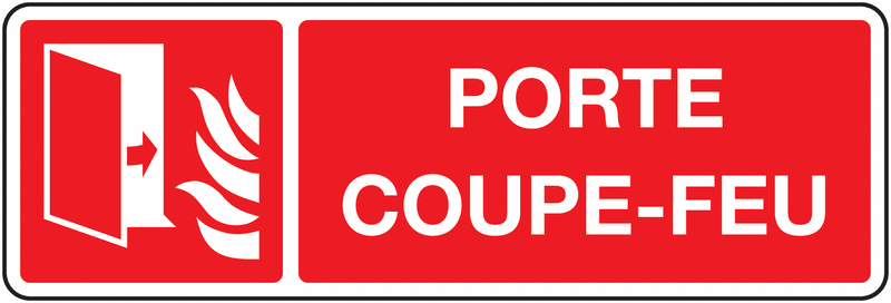 Panneau PVC Porte Coupe-Feu picto et texte