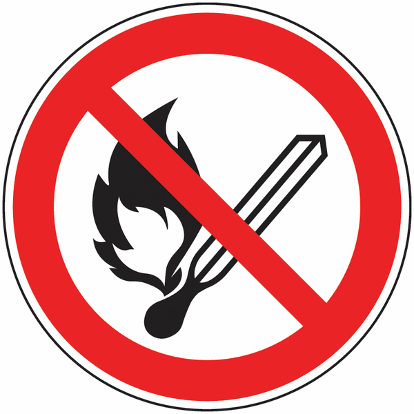 Panneau d'interdiction flamme interdite