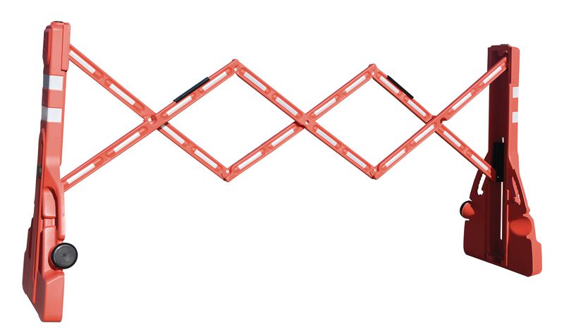 Barrière PVC avec bandes rétroréfléchissantes
