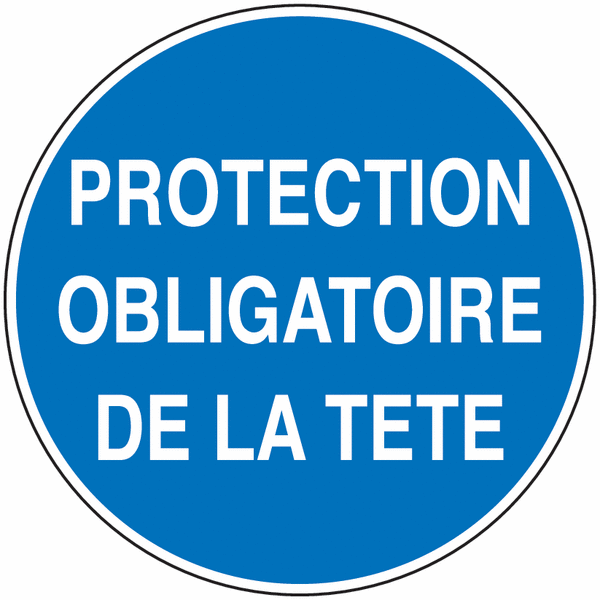 Panneau PVC Protection obligatoire de la tête texte
