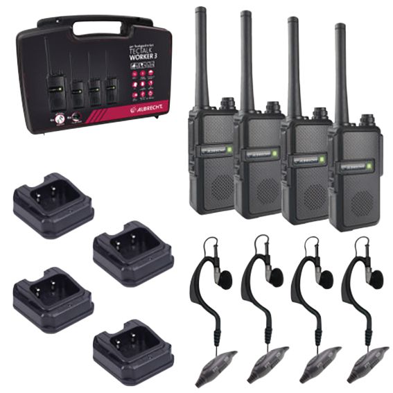 Pack complet de 4 talkies-walkies et chargeurs
