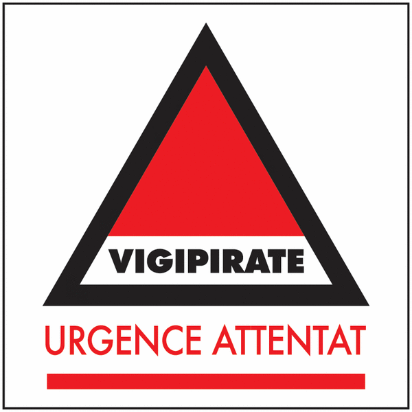 Autocollant vitrophanie Plan Vigipirate - Urgence attentat