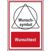 DESIGN Brandschutz-Kombi-Schilder mit Symbol und Text nach Wunsch