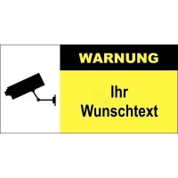Videoüberwachungs-Warnschilder mit Text nach Wunsch