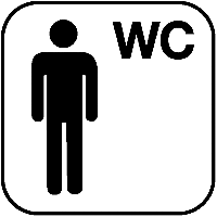 Herren WC - Piktogramme auf Übertragungsfolie, selbstklebend