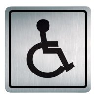 Behinderten Zugang - Piktogrammschilder aus Edelstahl, viereckig, selbstklebend