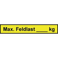 Max. Feldlast [_] kg – Regalkennzeichnungen mit Gewichtsangaben