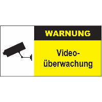 Kamera-Schilder "Warnung - Videoüberwachung"