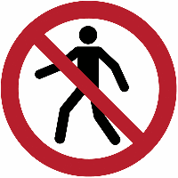 Verbotszeichen "Für Fußgänger verboten" nach EN ISO 7010