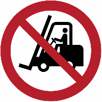 Für Flurförderzeuge verboten – Verbotsschilder, EN ISO 7010