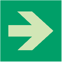 Rettungszeichen-Symbol-Schilder "Zusatzzeichen Richtungspfeil gerade" nach EN ISO 7010