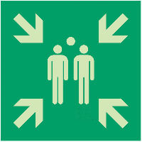 Rettungszeichen-Symbol-Schilder "Sammelstelle", EN ISO 7010