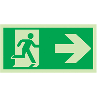 "Rettungsweg / Notausgang und Richtungspfeil rechts" Kombi-Schilder nach EN ISO 7010