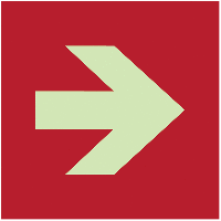 Internationale Brandschutzzeichen-Schilder "Richtungsangabe - Richtungspfeil, gerade" nach EN ISO 7010