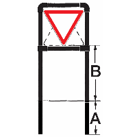 Rohrrahmen für dreieckige Verkehrszeichen, Österreich