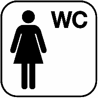 Damen WC - Piktogramme auf Übertragungsfolie, selbstklebend