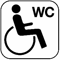 Rollstuhl WC - Piktogramme auf Übertragungsfolie, selbstklebend