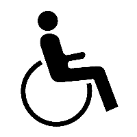 Rollstuhl - Piktogramme auf Übertragungsfolie, selbstklebend