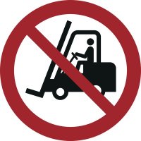 Für Flurförderzeuge verboten - Verbotszeichen zur Bodenmarkierung, R10 nach DIN EN 16165