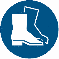 Fußschutz benutzen – Gebotsschilder, EN ISO 7010