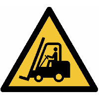 Warnung vor Flurförderzeugen – Warnschilder, EN ISO 7010