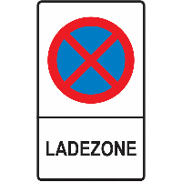 Parkverbotsschilder "Ladezone - Absolutes Haltverbot"